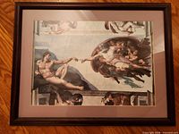 Framed Creation of Adam print overall view
