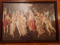 Framed Botticelli Primavera print, full view