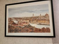 Framed Florence panoramic print on wall