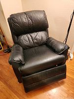 Front view showing full chair and extended footrest