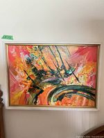 Frontal view of entire framed painting