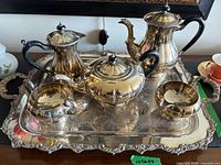 Full view of six-piece set on tray