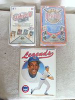Group shot of both sealed Upper Deck boxes and Legends magazine
