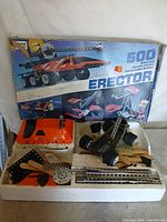 Boxed Erector set pieces unrelated to seller description