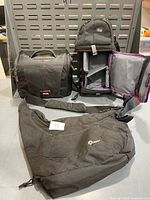 All three camera bags front view