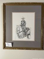 Frontal view of framed drawing