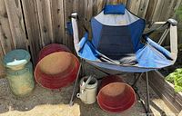 full lot beside fence showing all items together