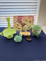 Group overview of all eight items on table