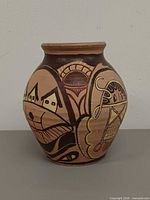 Front view of polychrome pottery jar