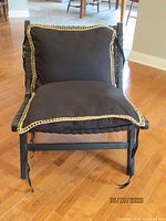 Front view of chair with cushions attached
