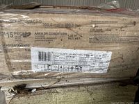 Label on tile box showing product name, size, quantity, coverage