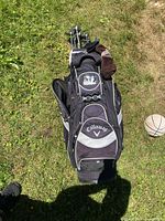 Full view of Callaway golf bag loaded with clubs