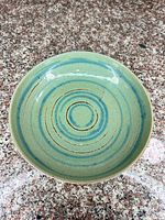Top view showing striped glaze pattern