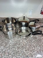 Entire cookware set displayed on countertop