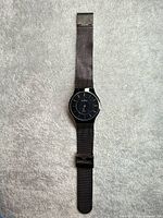 Full view of Skagen wristwatch laid flat showing entire mesh band and case