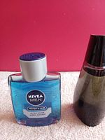 Front view of both bottles showing labels and shapes