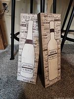 Front view of both wine bottle wall art plaques
