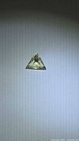 Trillion-cut yellow scapolite frontal view