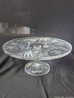Side view of pedestal cake plate showing full form