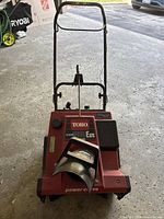 Front view of Toro CCR 3000 E GTS snowblower showing housing, auger intake and handle