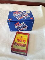 Blue Score Rookie & Traded box with stack of cards