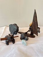 Group shot of all five carved items