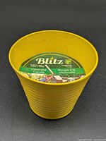 Top view showing Blitz label, citronella candle information