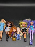 All seven dolls lined up for overview