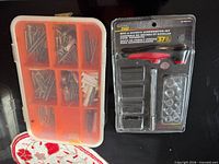 Organizer and packaged bits set side by side