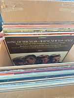 Top view of first box showing Wayne Newton LP and several other records