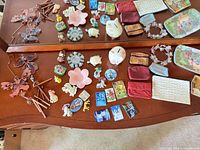 Overview of all assorted items laid out on table