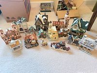 Overview of all village buildings and figures