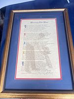 Front view of framed poem print showing text, mats and frame