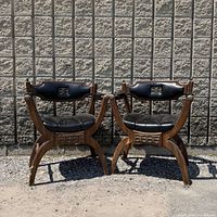 Both curule armchairs side by side showing overall design
