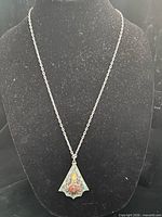 Full view of necklace on display bust