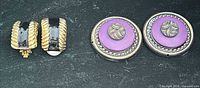 Both pairs of earrings side by side