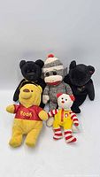 group view of all five plush toys