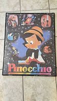 Full view of framed Pinocchio poster