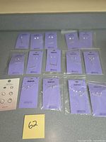 Overview of all carded jewellery pieces on counter
