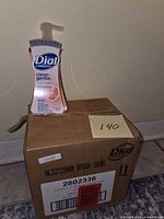 Cardboard case with Dial Complete bottle on top