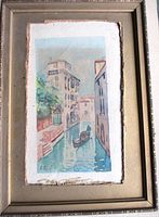 Framed watercolor showing full artwork and frame