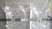 Three Stuart Carlingford champagne coupes front view