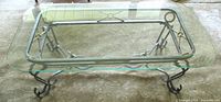 top view of glass coffee table showing full frame and glass