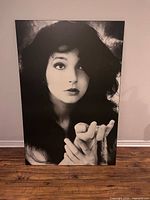 Full view of mounted Kate Bush print against wall