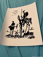Front view of lithograph showing full Don Quixote illustration