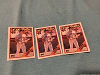 Fronts of the three identical Gary Gaetti cards