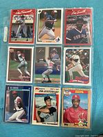 Front of nine-pocket sheet showing first nine Hall of Fame cards