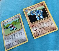 Front view of Porygon and Machoke Pokémon cards