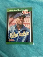 Front of Gary Sheffield rookie card in sleeve