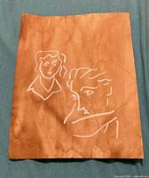 Front of drawing showing two white line faces